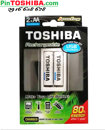 TOSHIBA TNHC-6GME2, Bộ sạc Pin AA, AAA TOSHIBA TNHC-6GME2 kèm sẳn 2 pin sạc AA2000mAh chính hãng